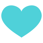 Teal Heart Love