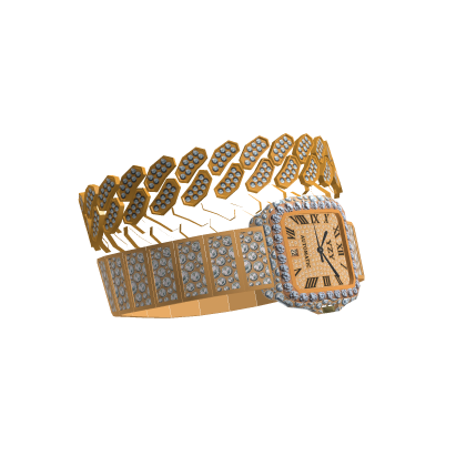 Gold Stack Cuban Bracelet Watch thumbnail