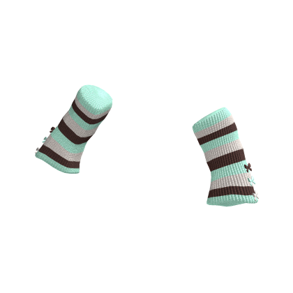 dolly mint choco striped arm warmers w ribbons thumbnail