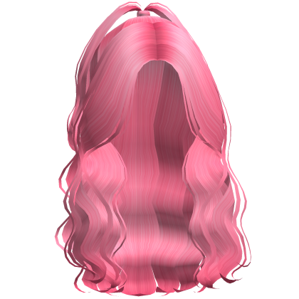 Pink Long Curly Half Up Ponytail Hair Roblox item