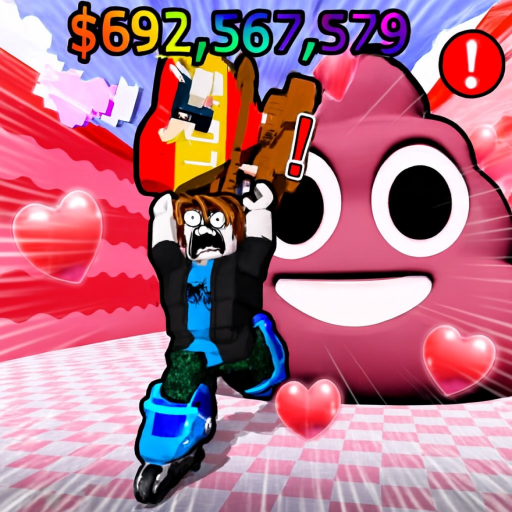 [💖]💩Escape poop for brainrots on roller skate!🏃