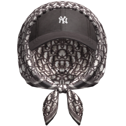 Grey Dior Designer Bandana Headscarf w/ Hat Bundle