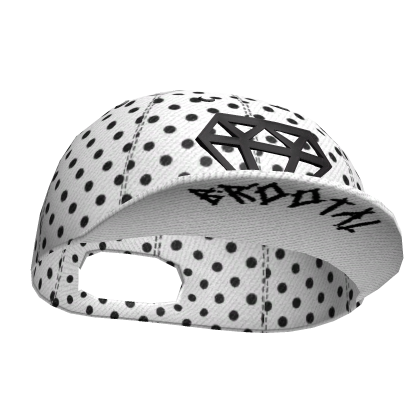♡ scene polka dot white & black diamond snapback
