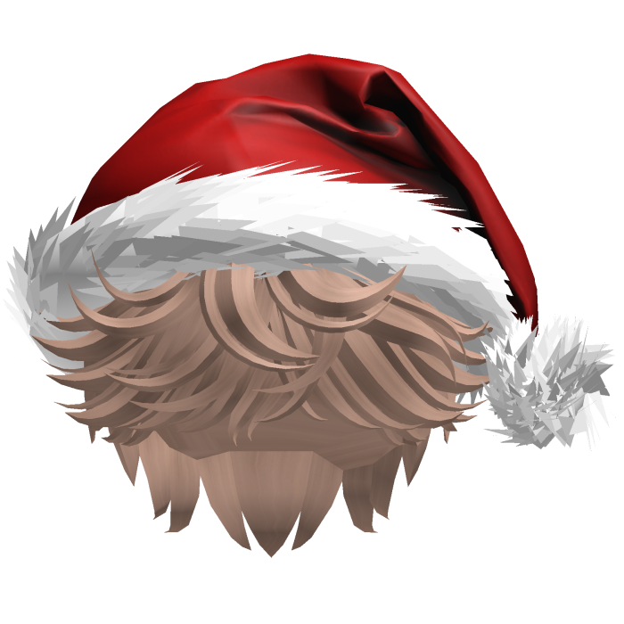 Messy Fluffy Blonde Hair a Santa Hat Y2k