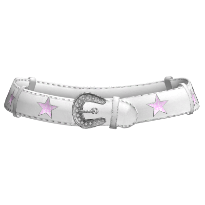Star Y2K Mcbling White Low Belt In Light Pink