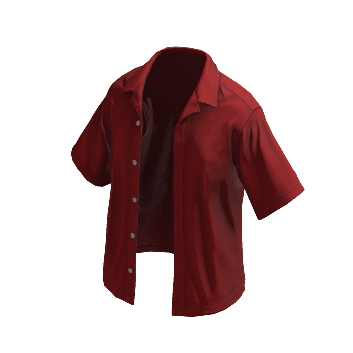 Unbuttoned Open Red Shirt