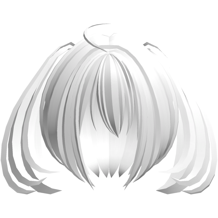 2000s moe short fluffy side ponytails white