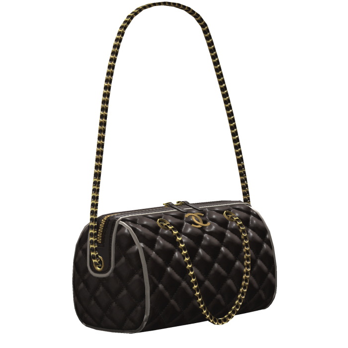 Designer Chocolate Gold Quilted Bowling Bag