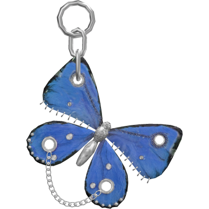 Gothic Pierced Butterfly Keychain Blue Roblox item
