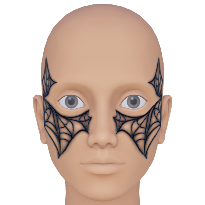 Halloween Spiderweb Temple and Cheeks 3D Effect