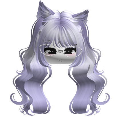 Wavy Moe Pigtails w/ Cat Ears (Light Purple)