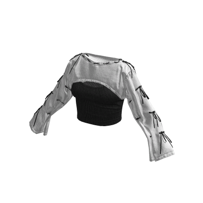Korean Y2K Acubi Crop Top with Arm Warmers thumbnail