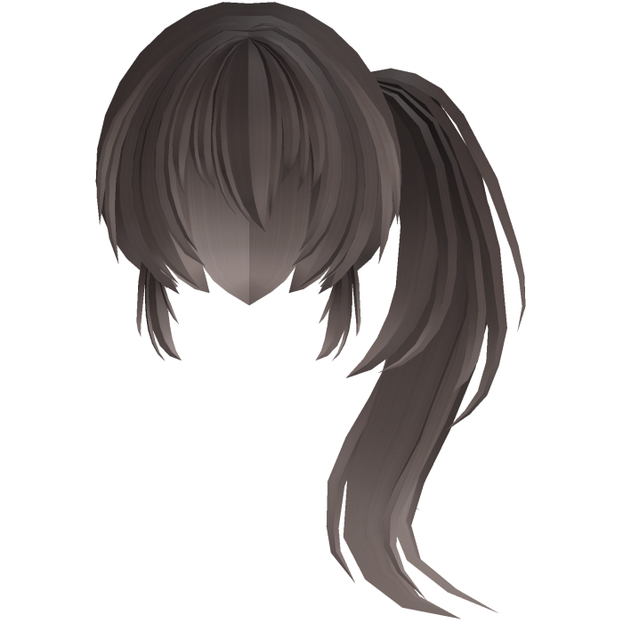 fluffy moe anime long side pony brown fade