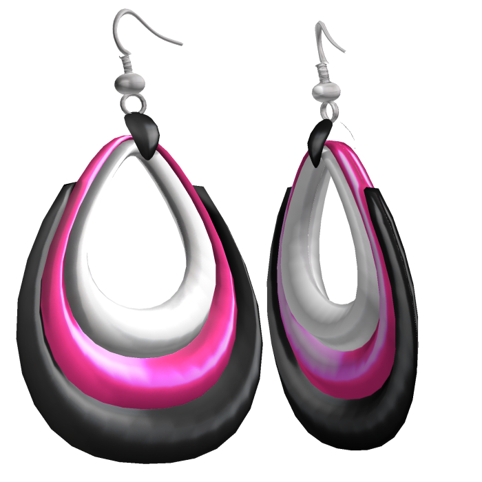 Pink & Black 2000s Harajuku Ear Hoops Y2K