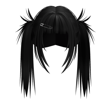 Messy Emo Scene Pigtails Black