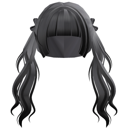 ♡ Long Messy Pigtails Grey/Black ♡ Roblox item