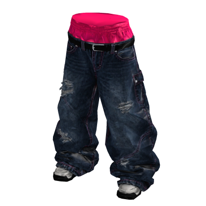 Hot Pink Y2K Baggy Jeans