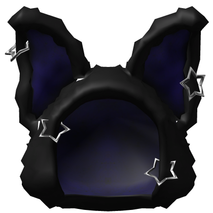 Blue Fuzzy Bunny Black Hood