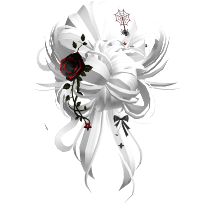 Gothic Messy Rose Thorn Bun (White)