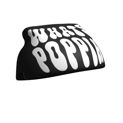 Black Whats Poppin' Beanie Roblox item