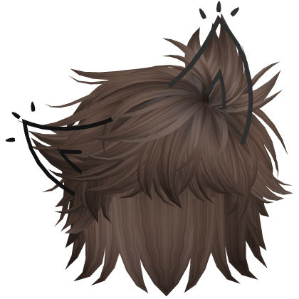 Cat Boy Hair w/ Emoticon (Brown) Roblox item