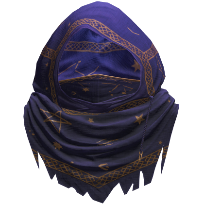 Blue Sorcerer Distressed Rune Hood