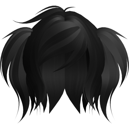 cute emo short fluffy moe pigtails in black