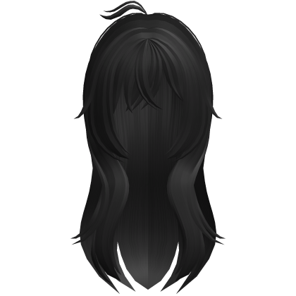 cute fluffy long black moe hair Roblox item
