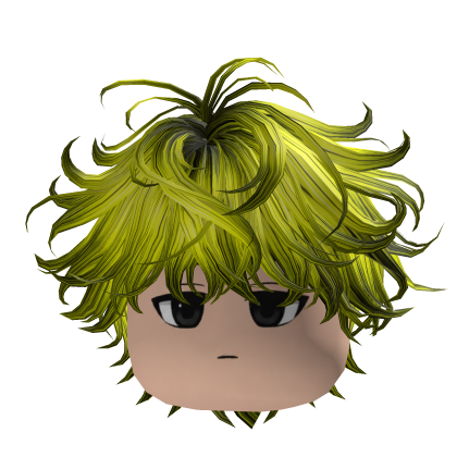 Y2K Neon Lime Messy Hair Emo Roblox item