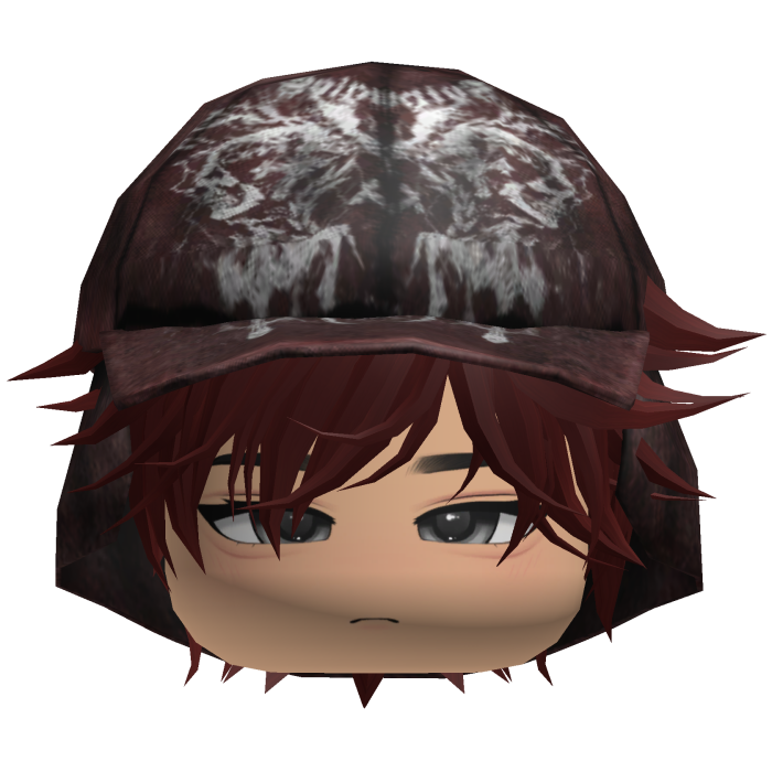Emo Anime Spikey Boy Hair w/ Red Hat (Red)