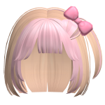 ♡ Kawaii Short Hime Hair with Bow Pink Pigtail 