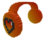 8-Bit Fire Headphones of the Pheonix