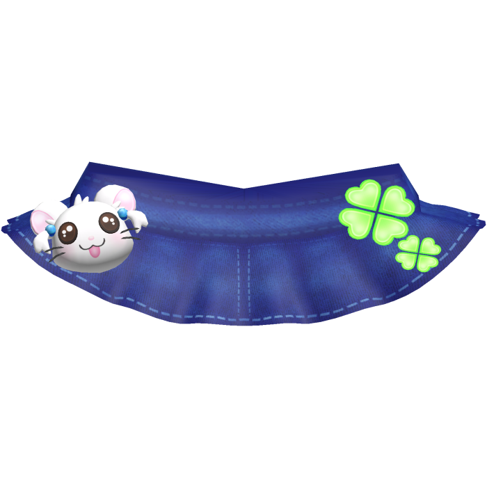 🍀 kawaii dark denim bijou hamster clover skirt