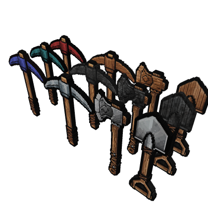 Axe Pickaxe Shovel Models Tools Pixel 3D Art