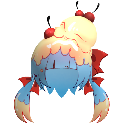 Toon Lowpoly Ice Cream Sunday Girl Hair