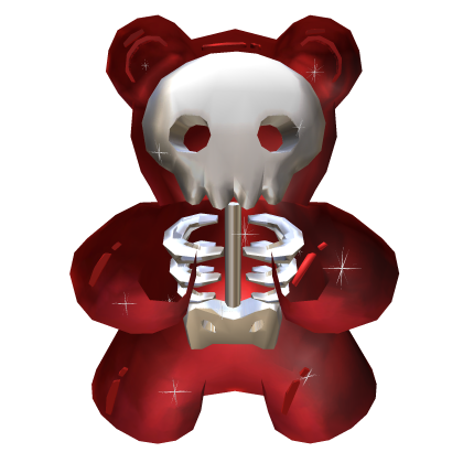 Skeleton Red Gummy Bear Sparkle Aura Confetti Roblox item