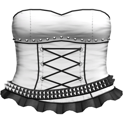 Gothic Studded Belt Dress in White & Black Roblox item