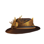 Elegant Brown & Gold Ornate Fedora