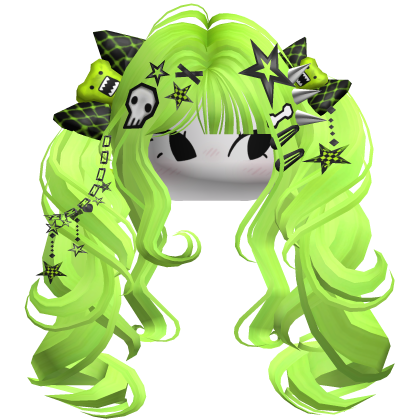♡ Scene Fluffy Gyaru Pigtails (Neon Green)