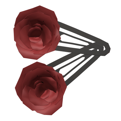♱ Gothic Rosario rose Double hair clip (Red) Roblox item