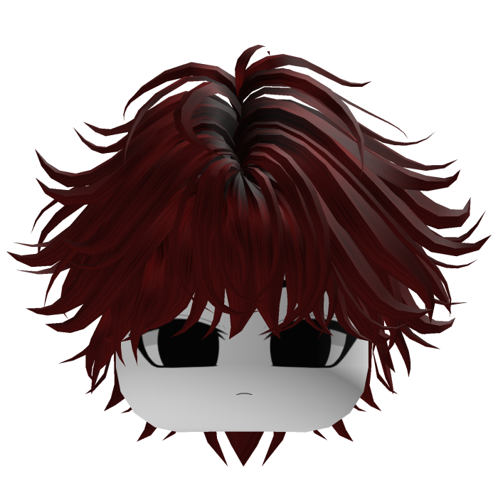 red and black anime messy layered hair