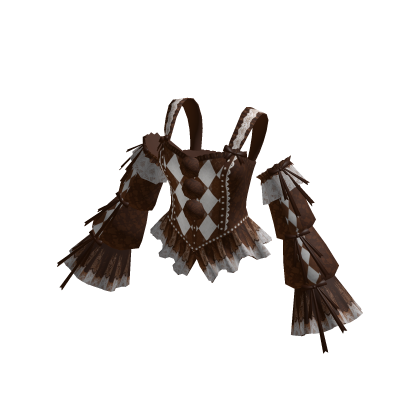 Coquette Corset Top w/ Sleeves (Brown N Cream)