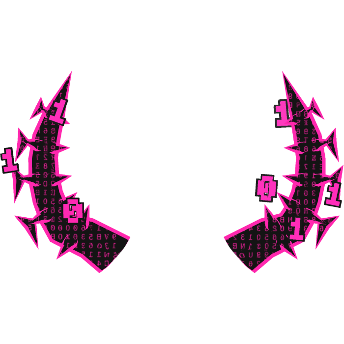 Hacker Pink Binary Code Horns 