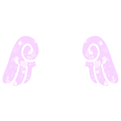 ♡ Cute Chibi Sticker Angel Wings in Purple Hearts