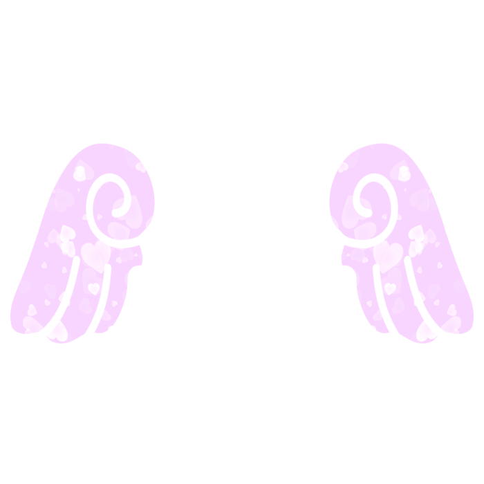 ♡ Cute Chibi Sticker Angel Wings in Purple Hearts