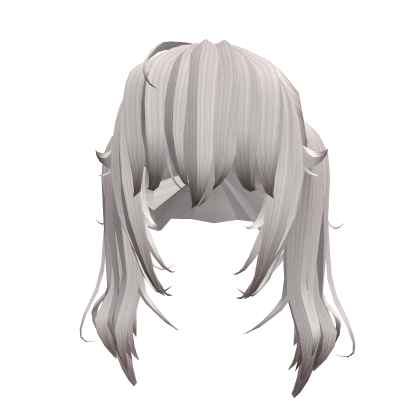Long Messy Dolly Twintails - White / Black Tips Roblox item