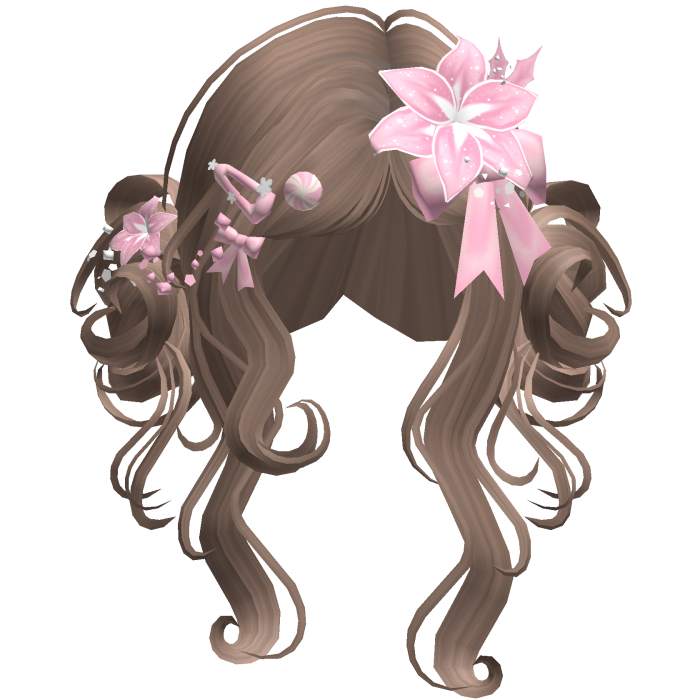 ♡ Christmas Flowery Twin Buns (Brown)