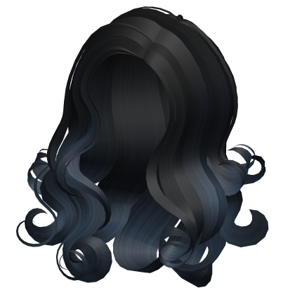 Dark Faded Swirly Hair in Black and Blue Roblox item
