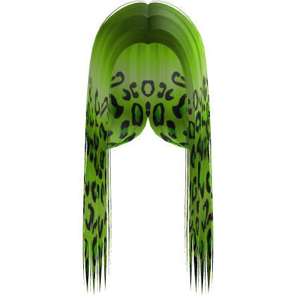 Hot Green Leopard Print Front-Swept Midd Part Hair