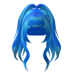 Blue High Anime Ponytail